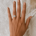 Moissanite Square Halo Ring