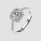 Moissanite Square Halo Ring