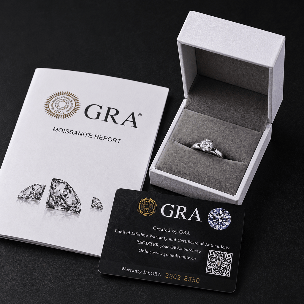 Moissanite Stud Ring