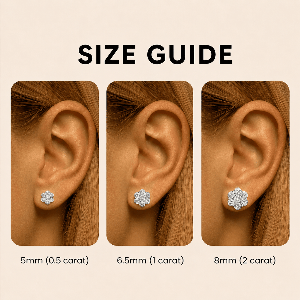 Moissanite Flower Earrings