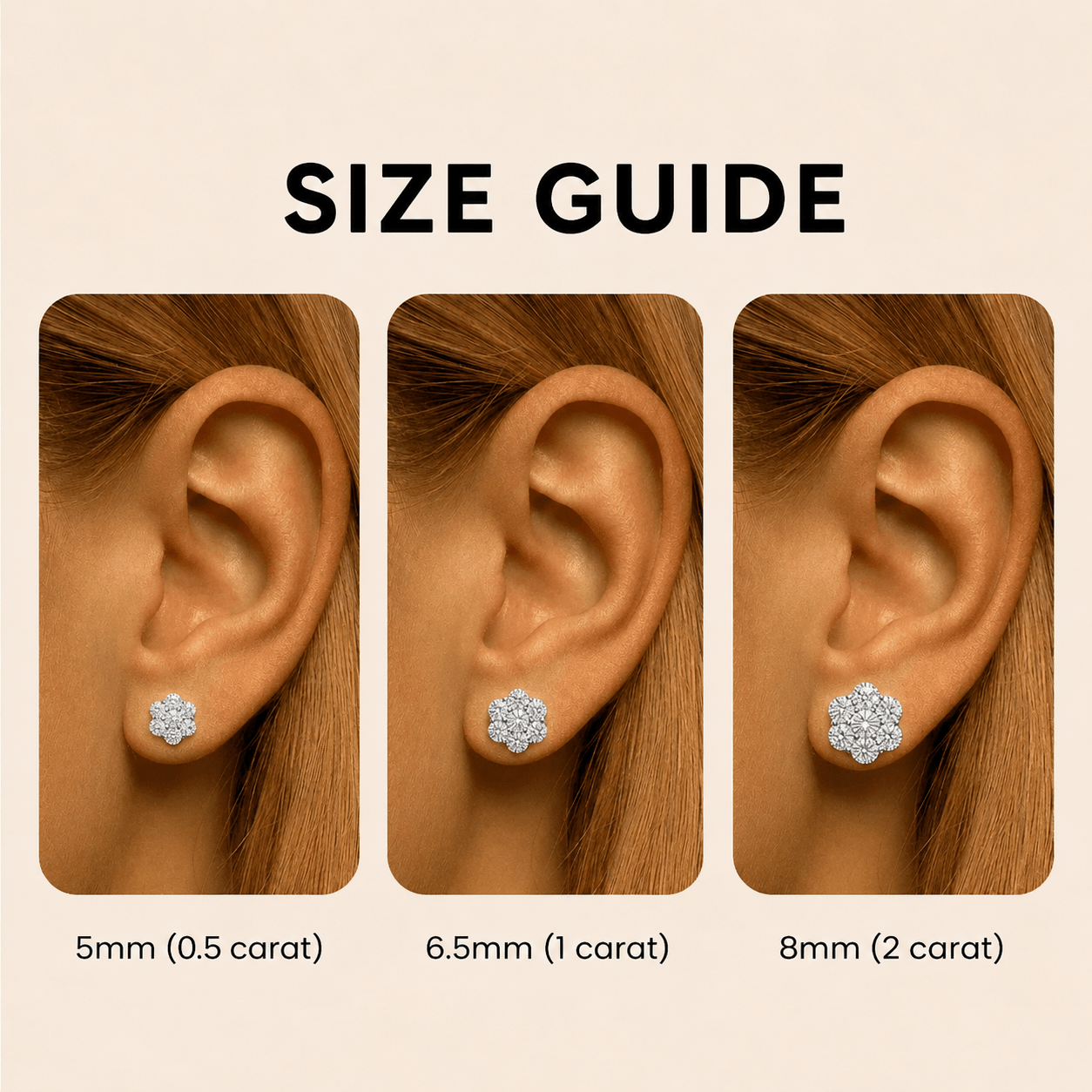Moissanite Flower Earrings