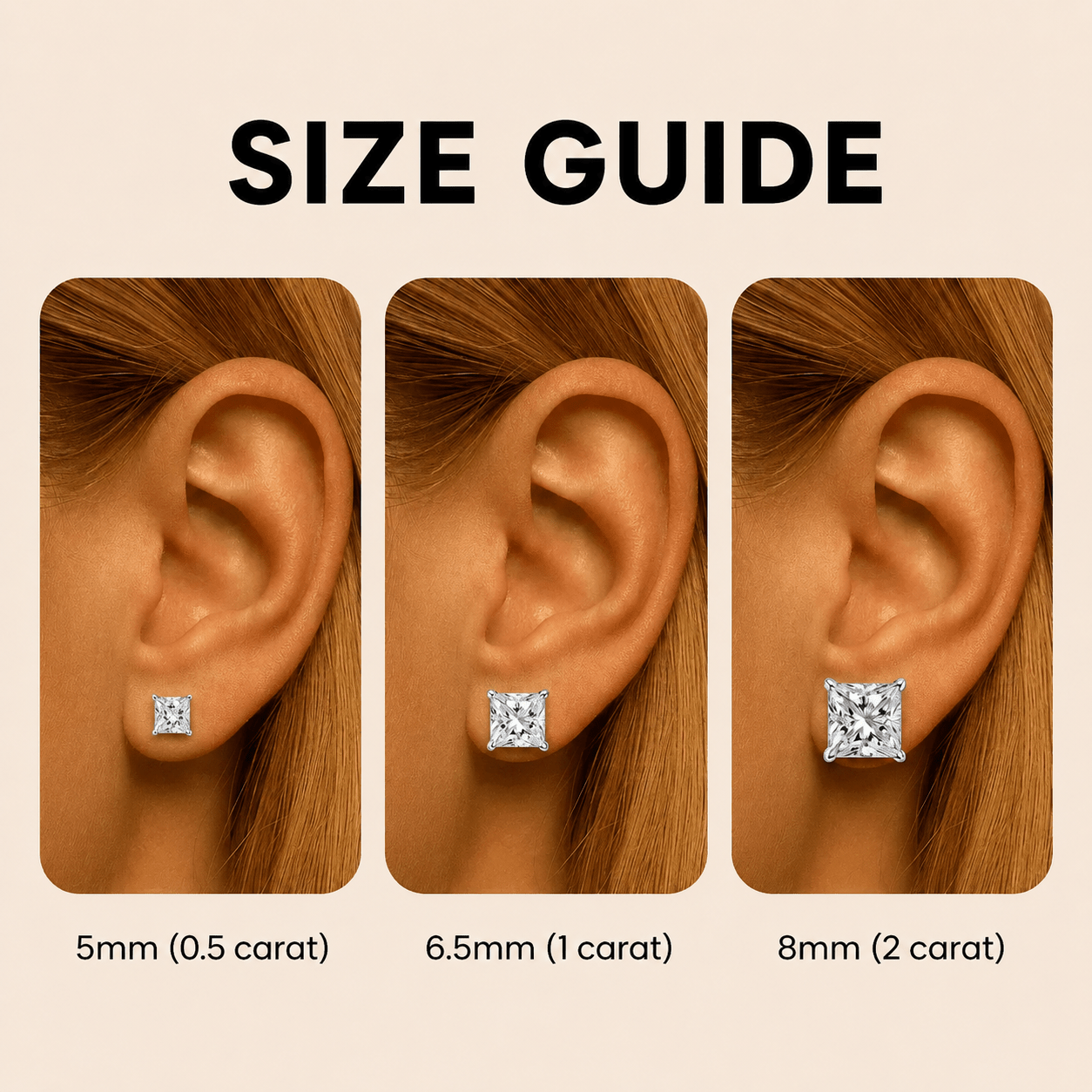 Princess Cut Moissanite Earrings