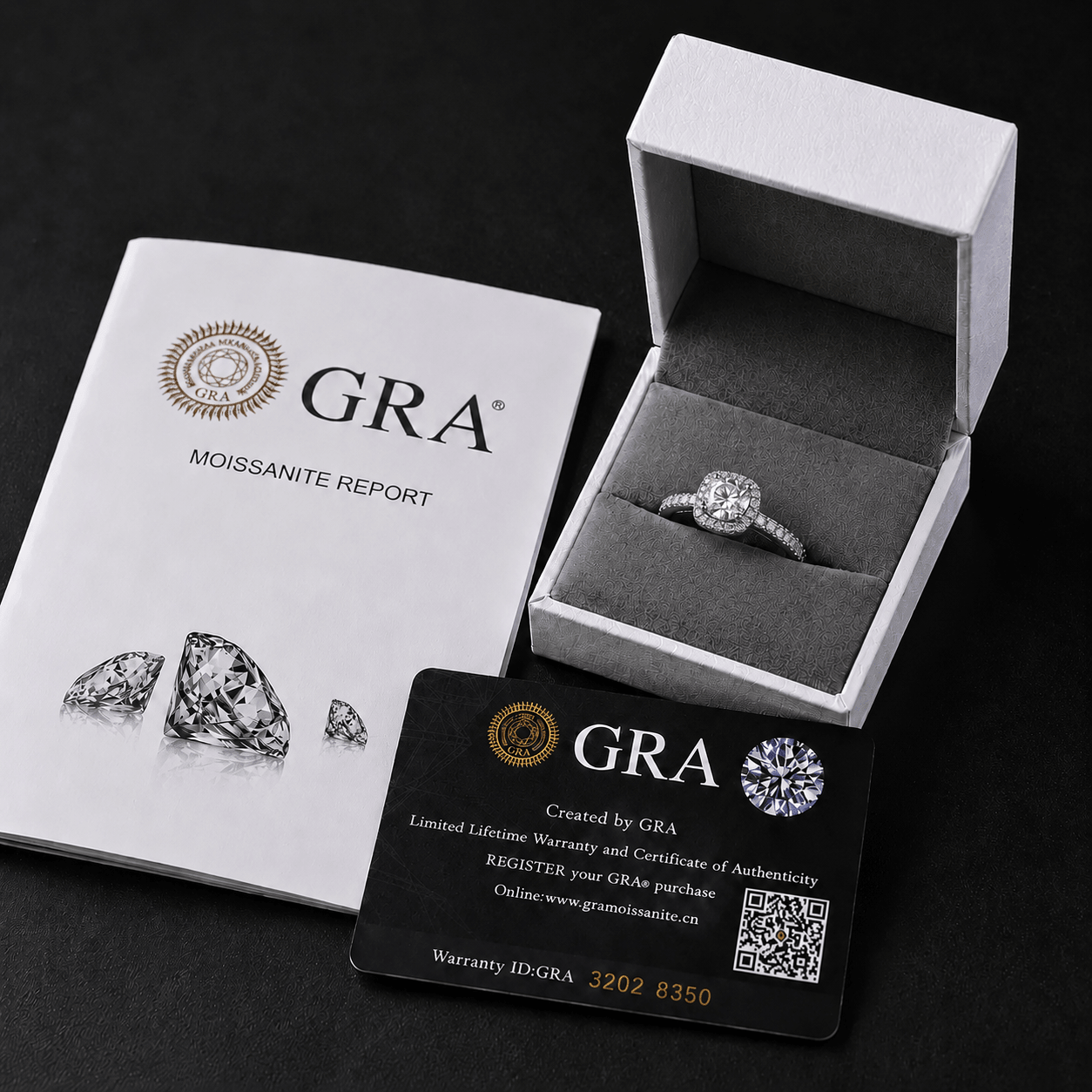 Moissanite Square Halo Ring