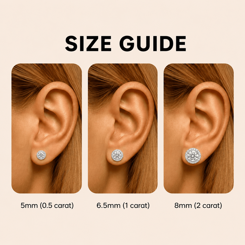 Moissanite Halo Earrings