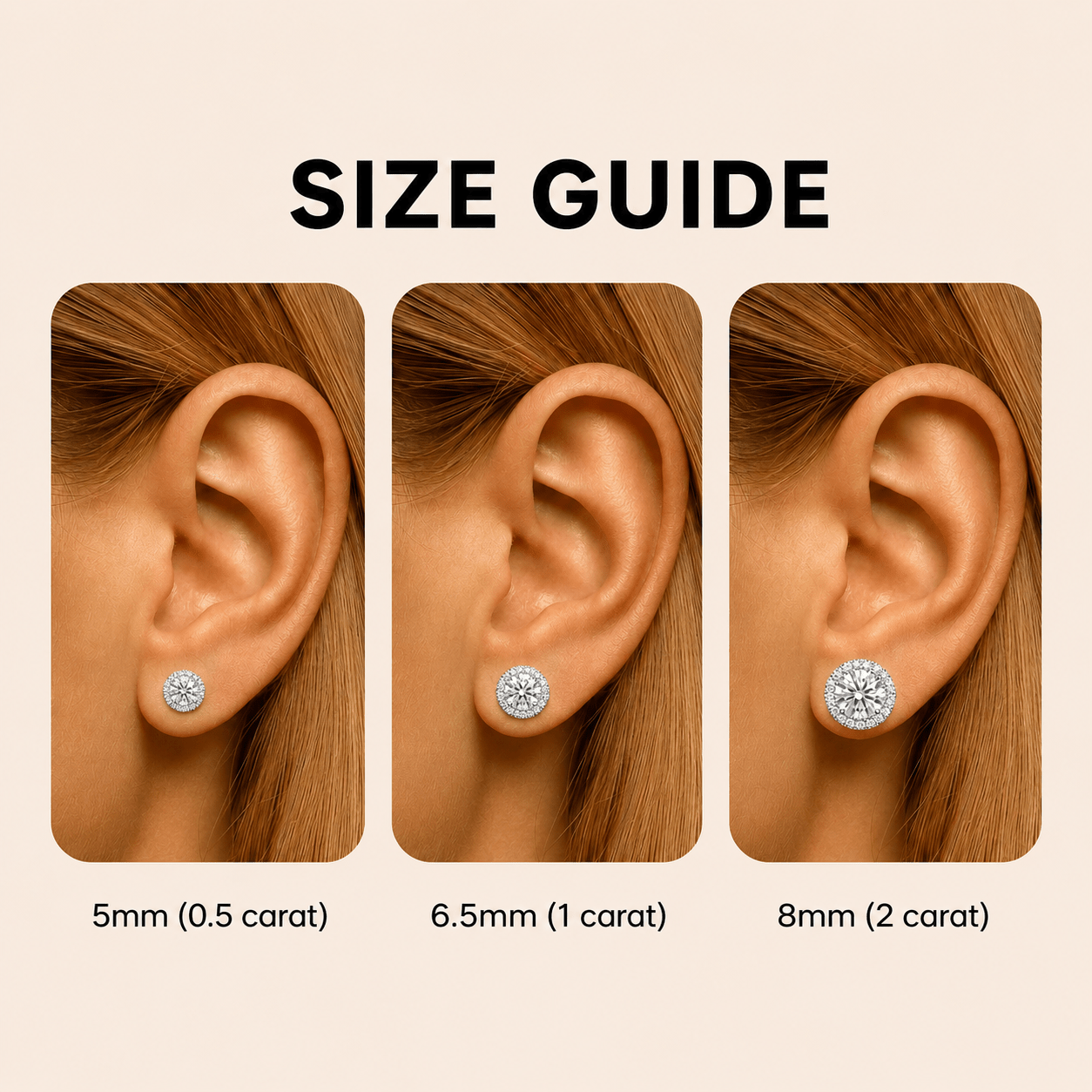 Moissanite Halo Earrings