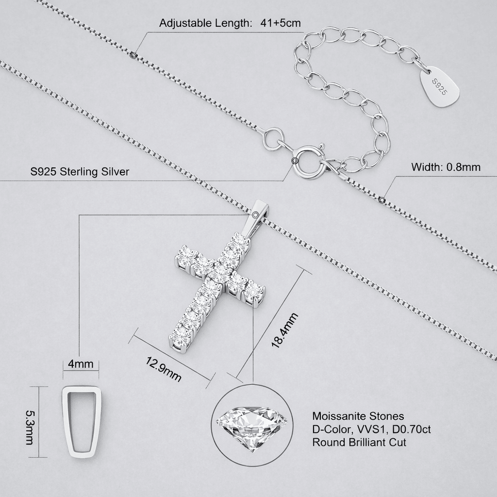 Moissanite Cross Necklace