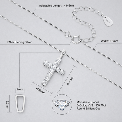 Moissanite Cross Necklace