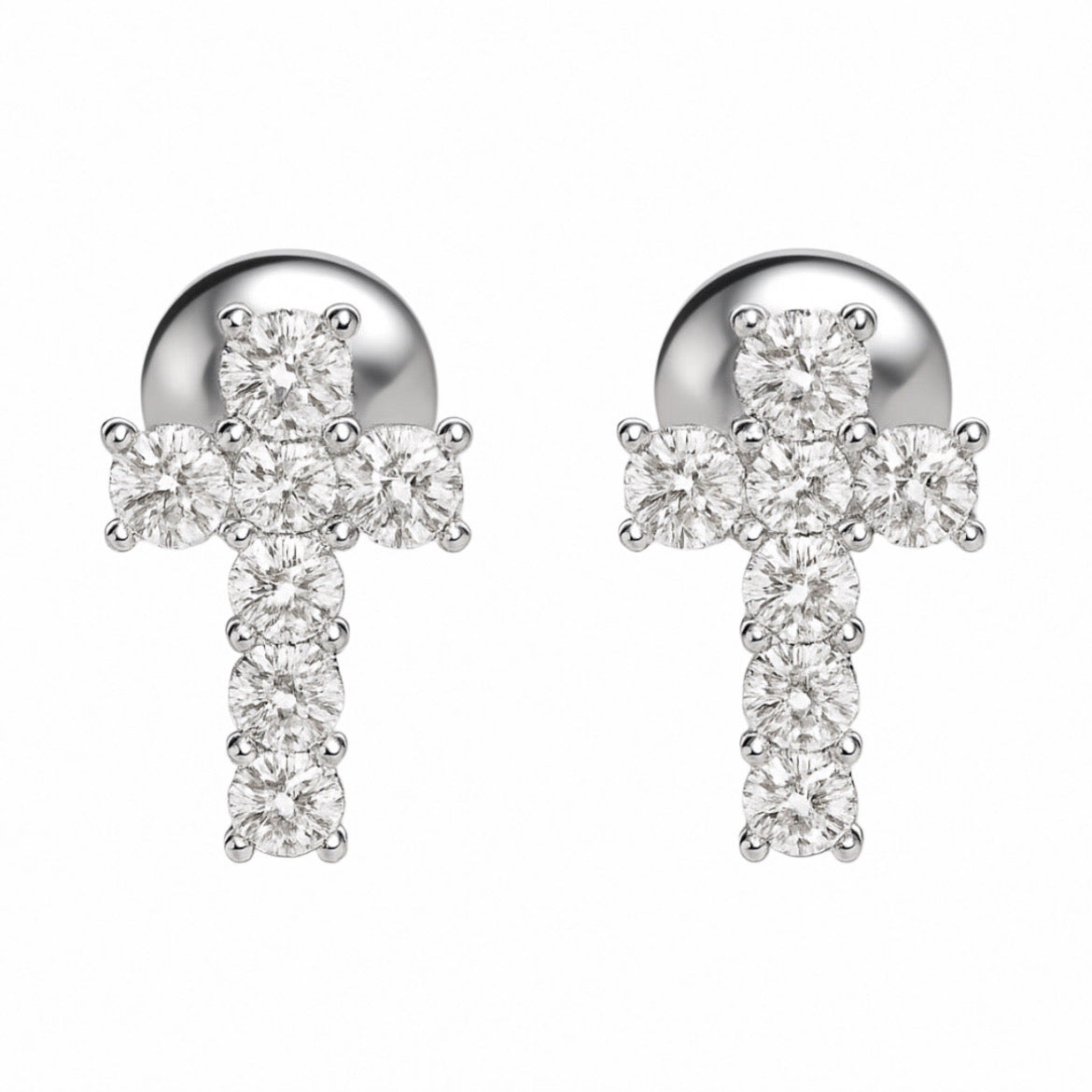 Moissanite Cross Earrings