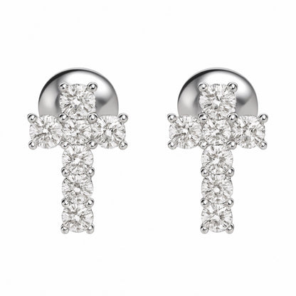 Moissanite Cross Earrings