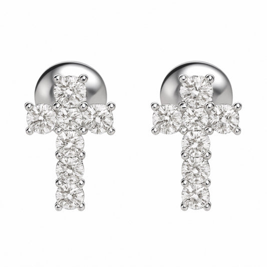 Moissanite Cross Earrings