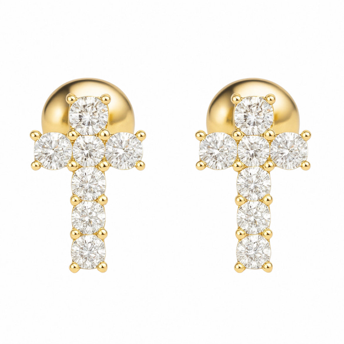 Moissanite Cross Earrings