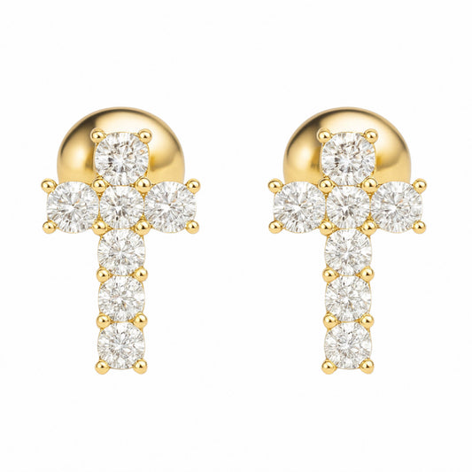 Moissanite Cross Earrings