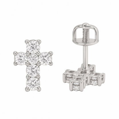 Moissanite Cross Earrings