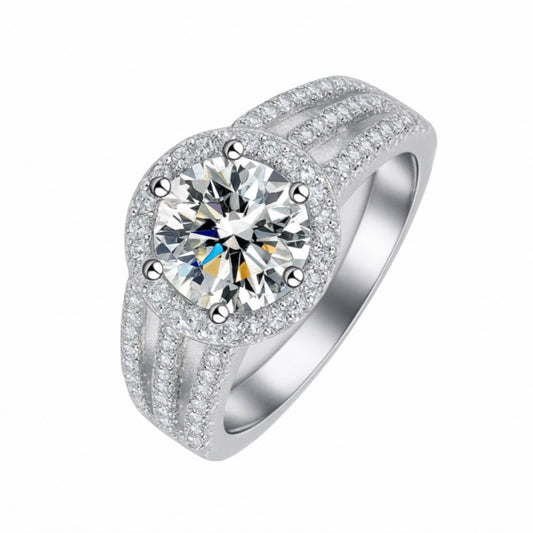 Moissanite Triple Row Ring