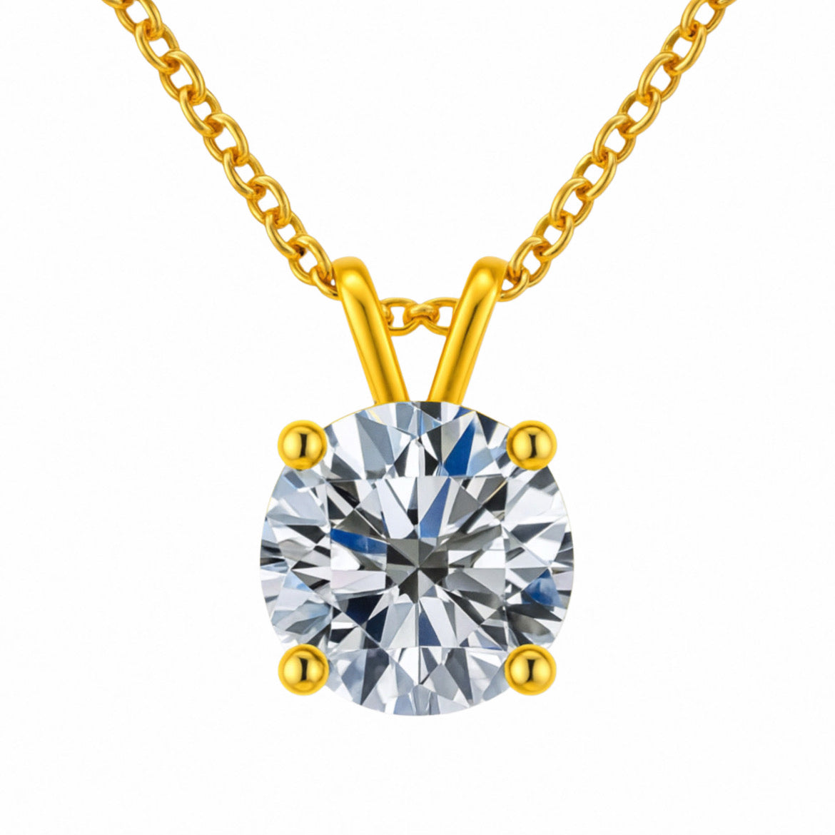 Moissanite Stud Necklace