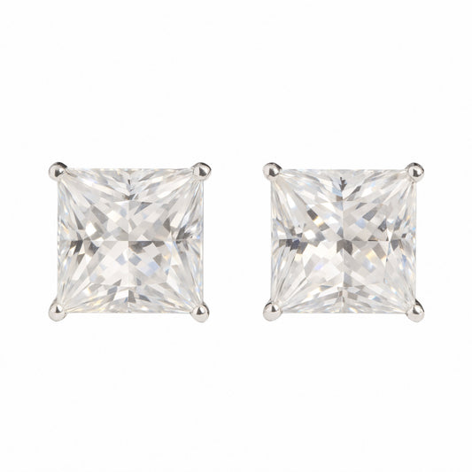 Princess Cut Moissanite Earrings