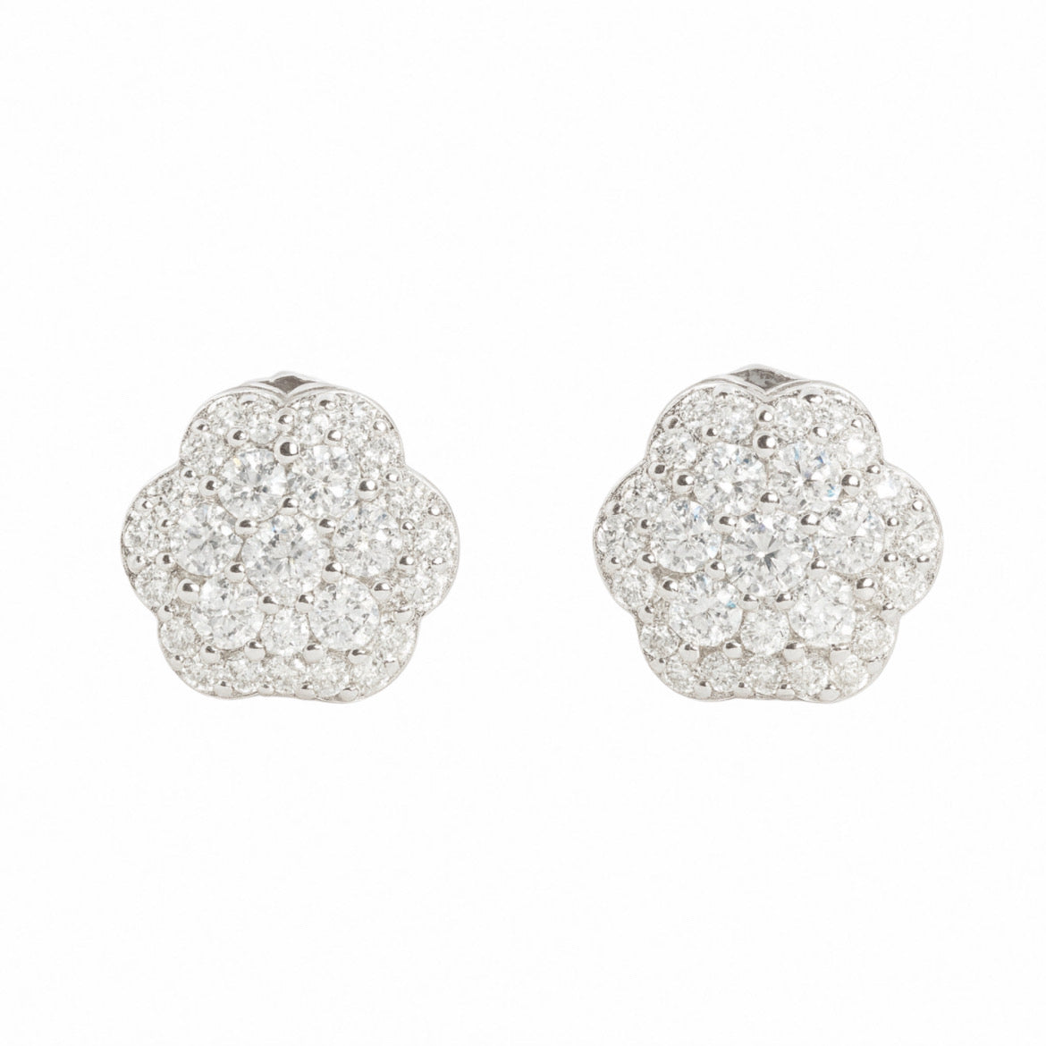 Moissanite Flower Earrings