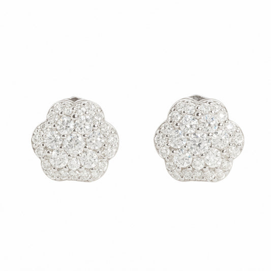 Moissanite Flower Earrings