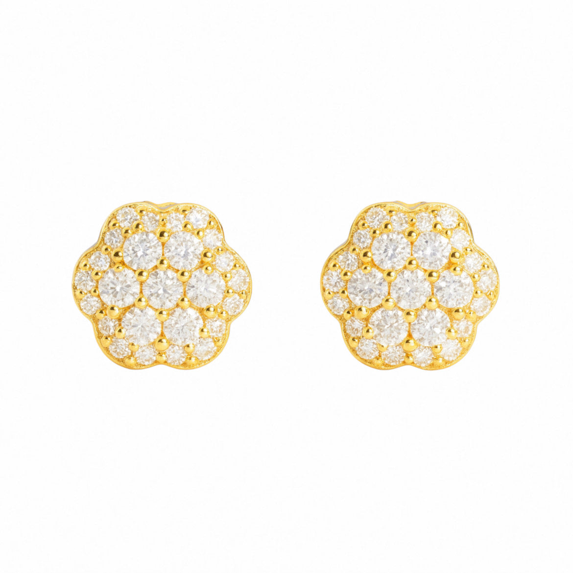 Moissanite Flower Earrings