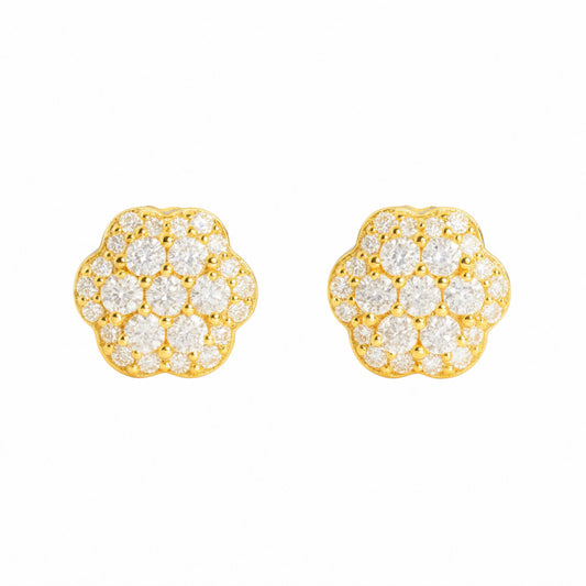 Moissanite Flower Earrings