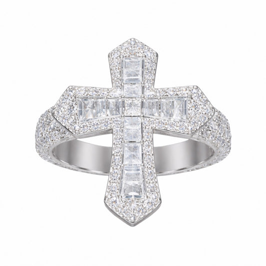 Moissanite Cross Ring