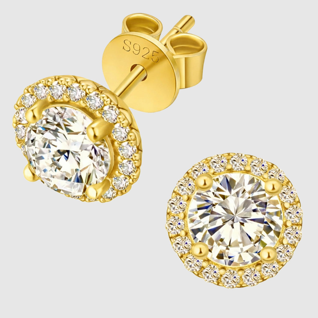 Pendientes de moissanita con halo