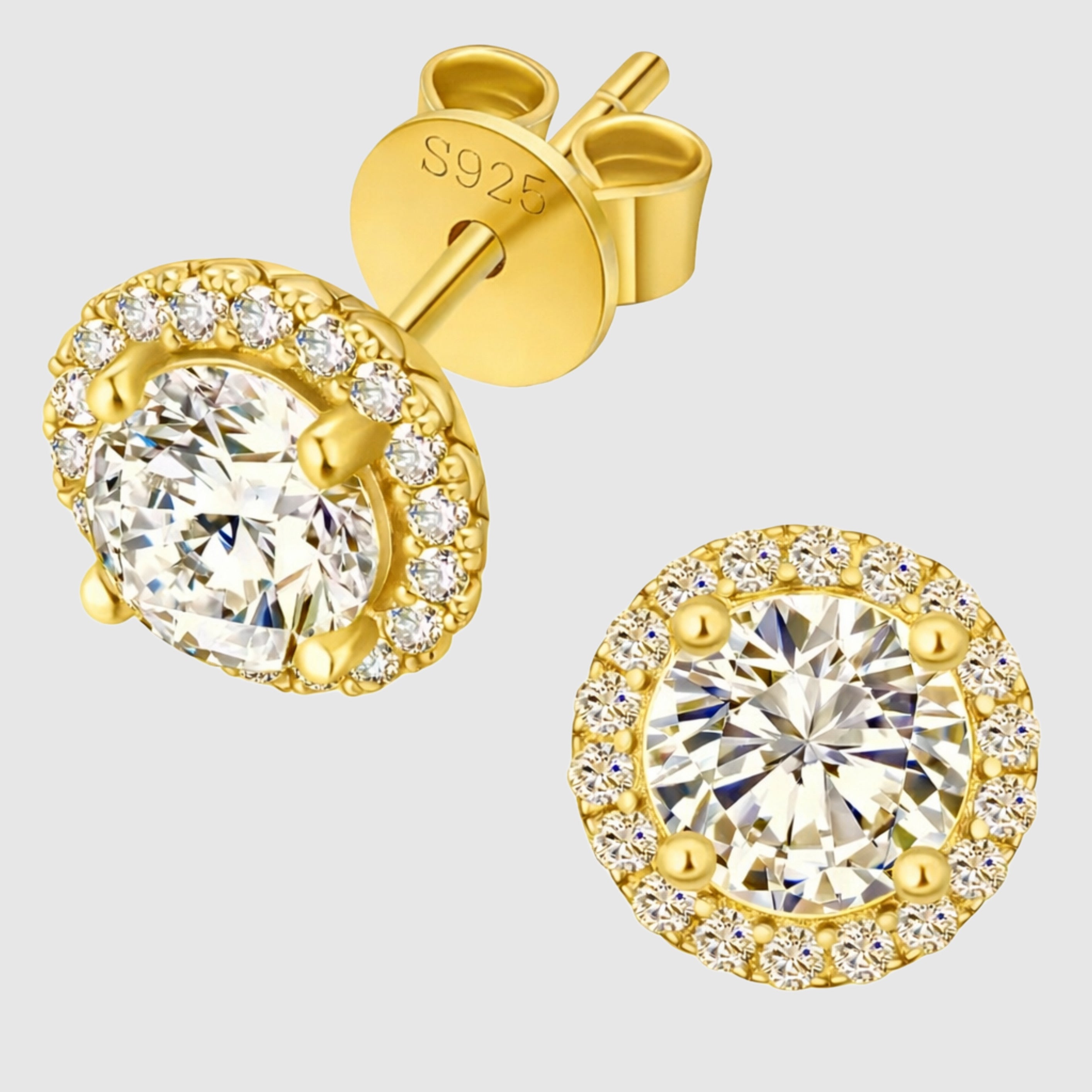 Moissanit-Ohrstecker mit Heiligenschein