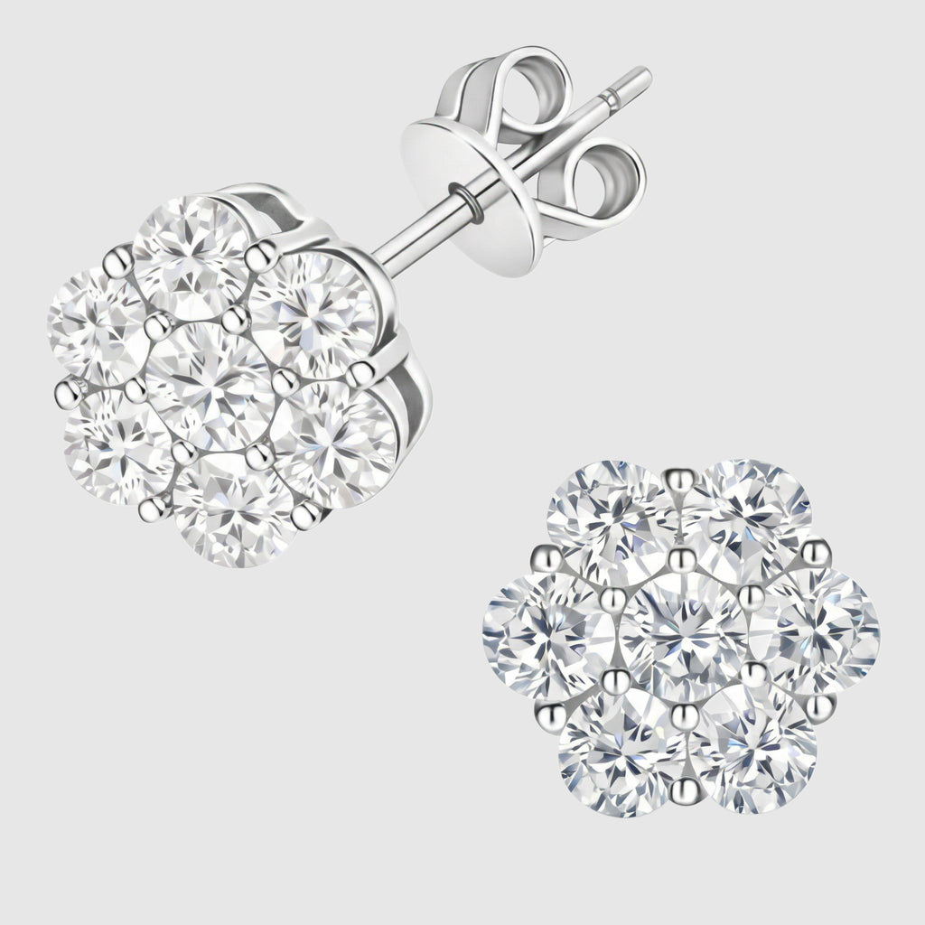 Moissanite Flower Earrings