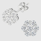 Moissanite Flower Earrings