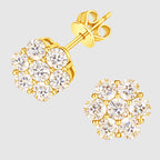Moissanite Flower Earrings