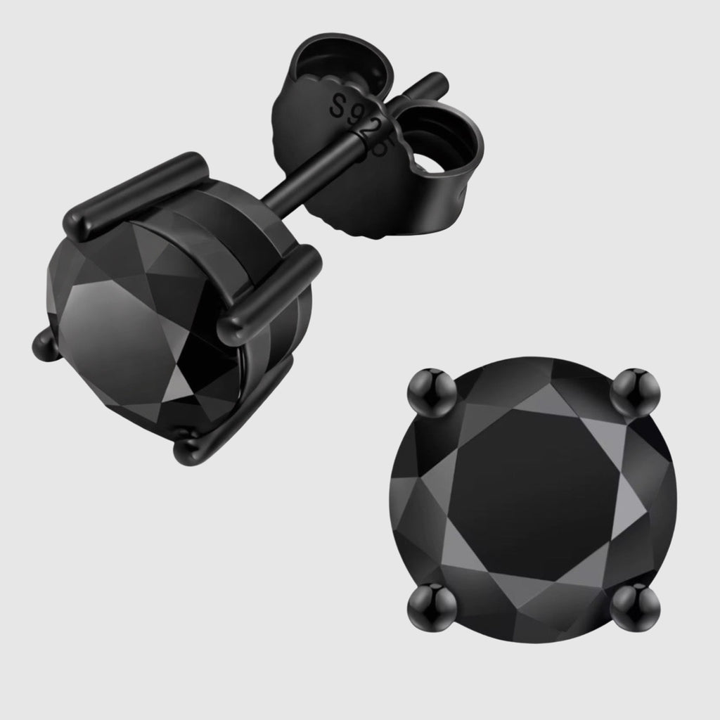 Black Moissanite Stud Earrings