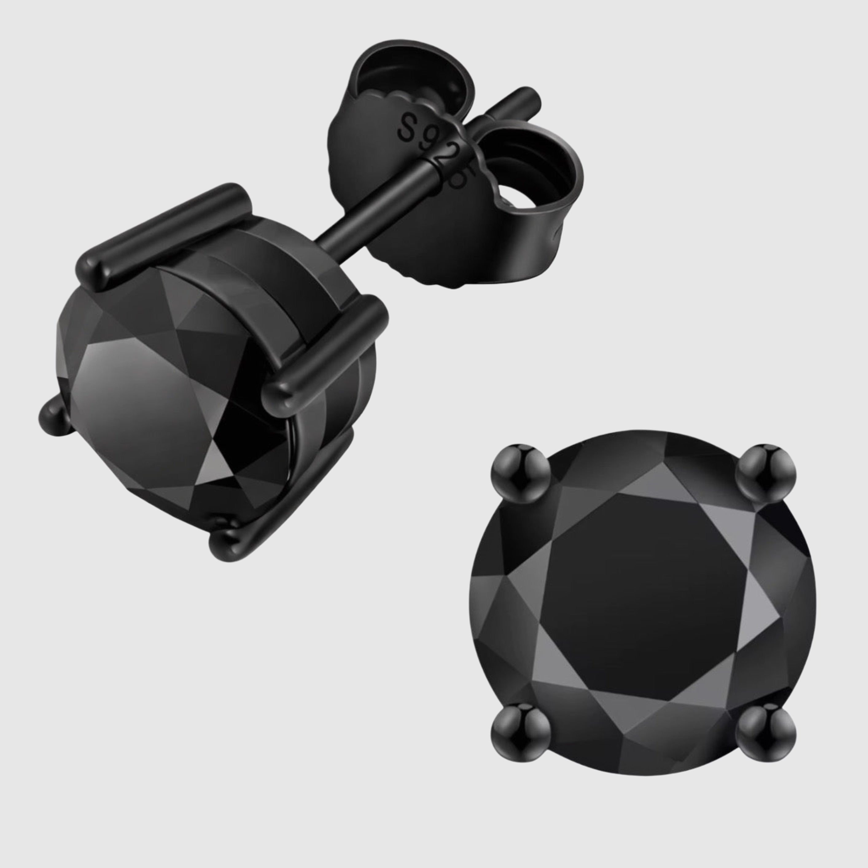 Pendientes de Moissanita Negra