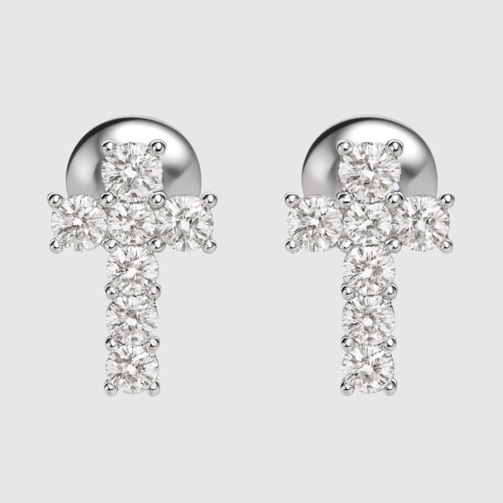 Moissanite Cross Earrings
