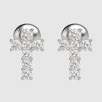 Moissanite Cross Earrings