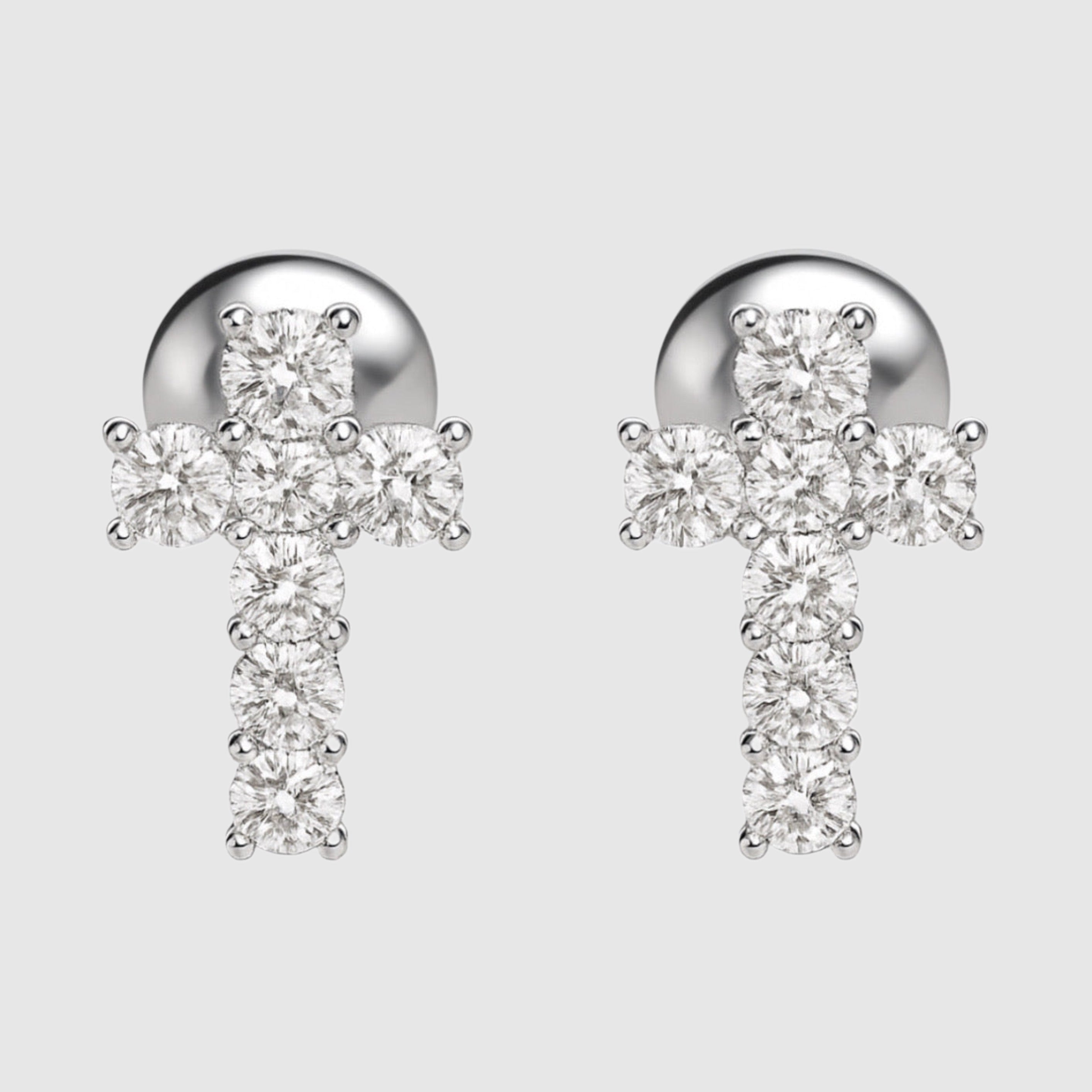 Moissanit Kreuz Ohrringe