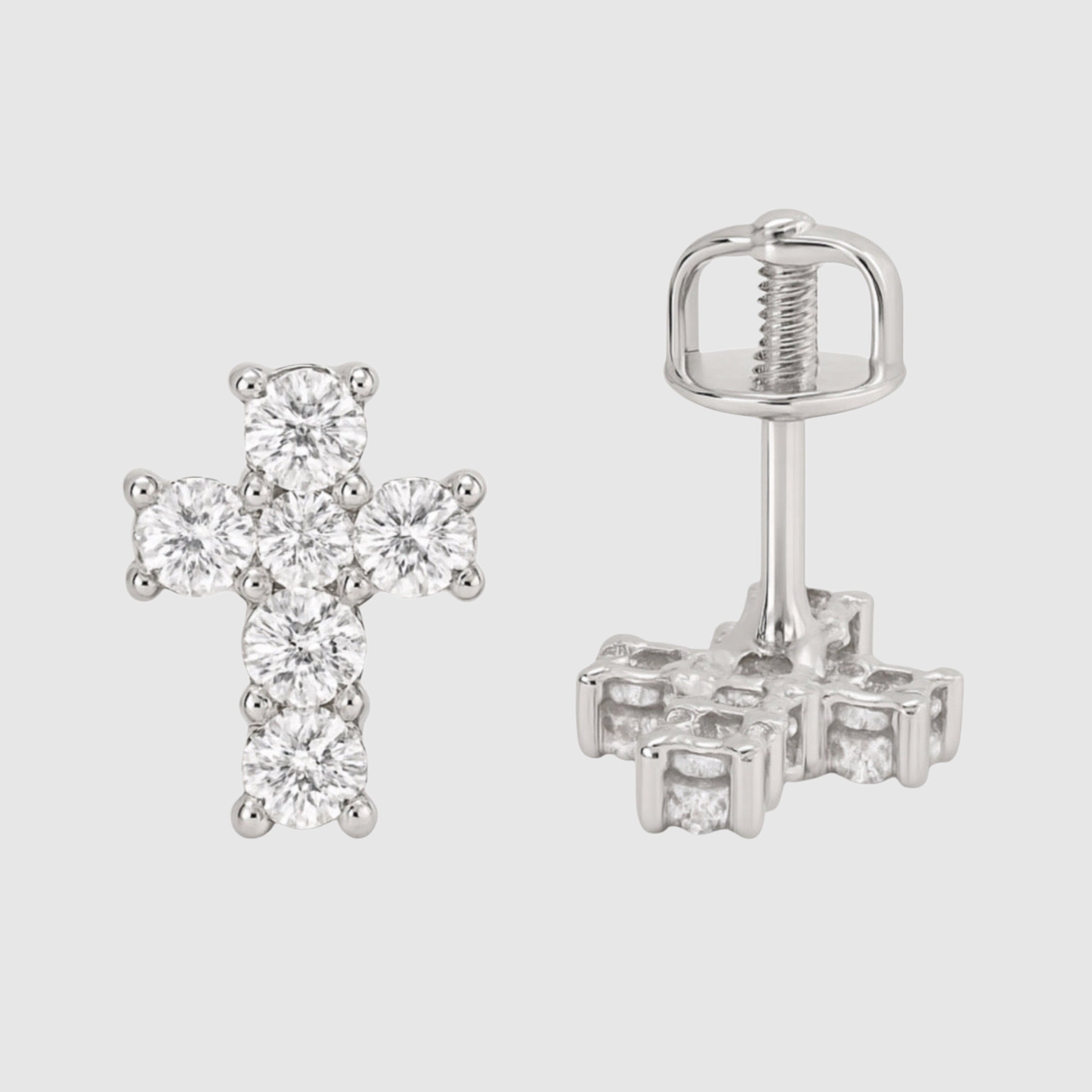 Moissanit Kreuz Ohrringe