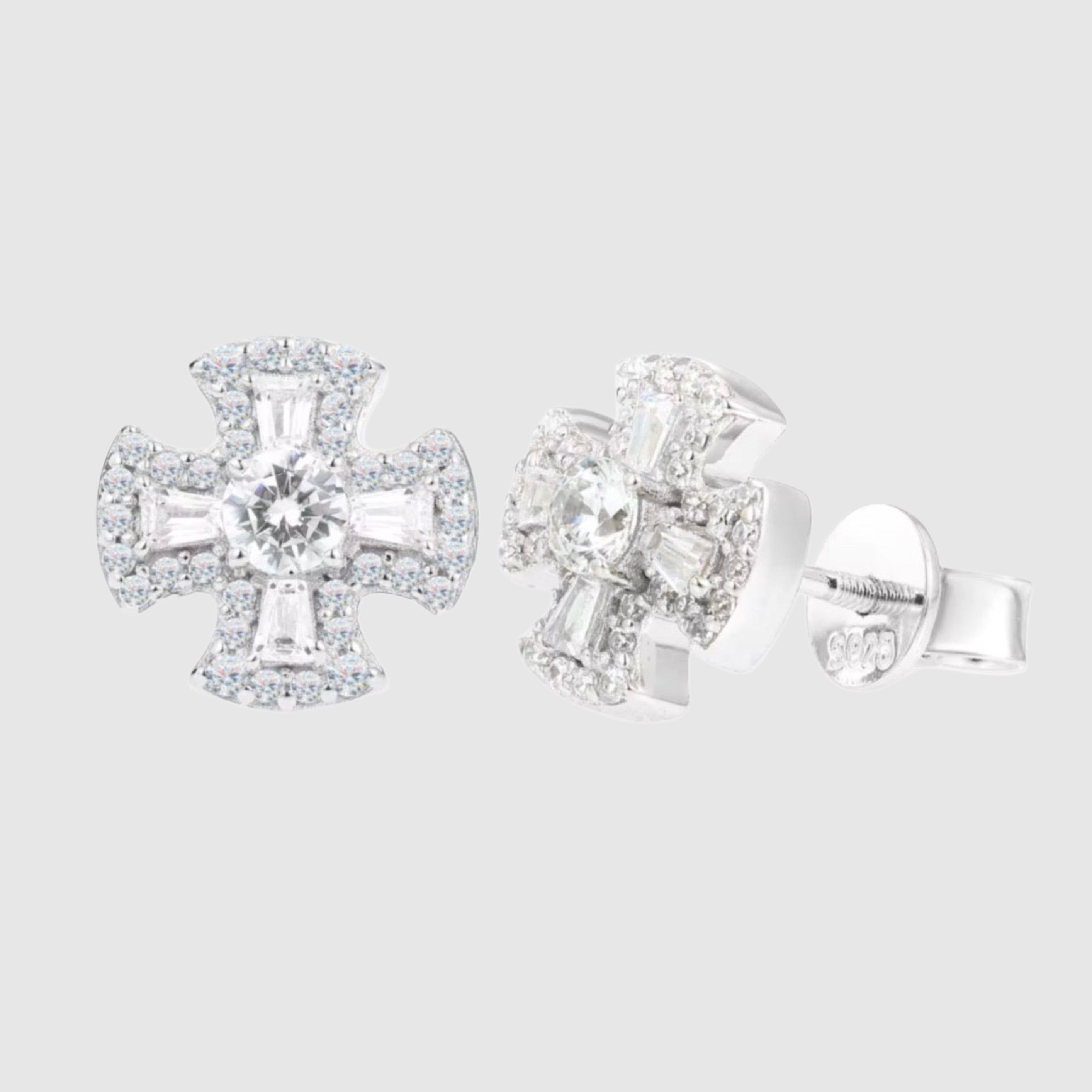 Pendientes de cruz de moissanita