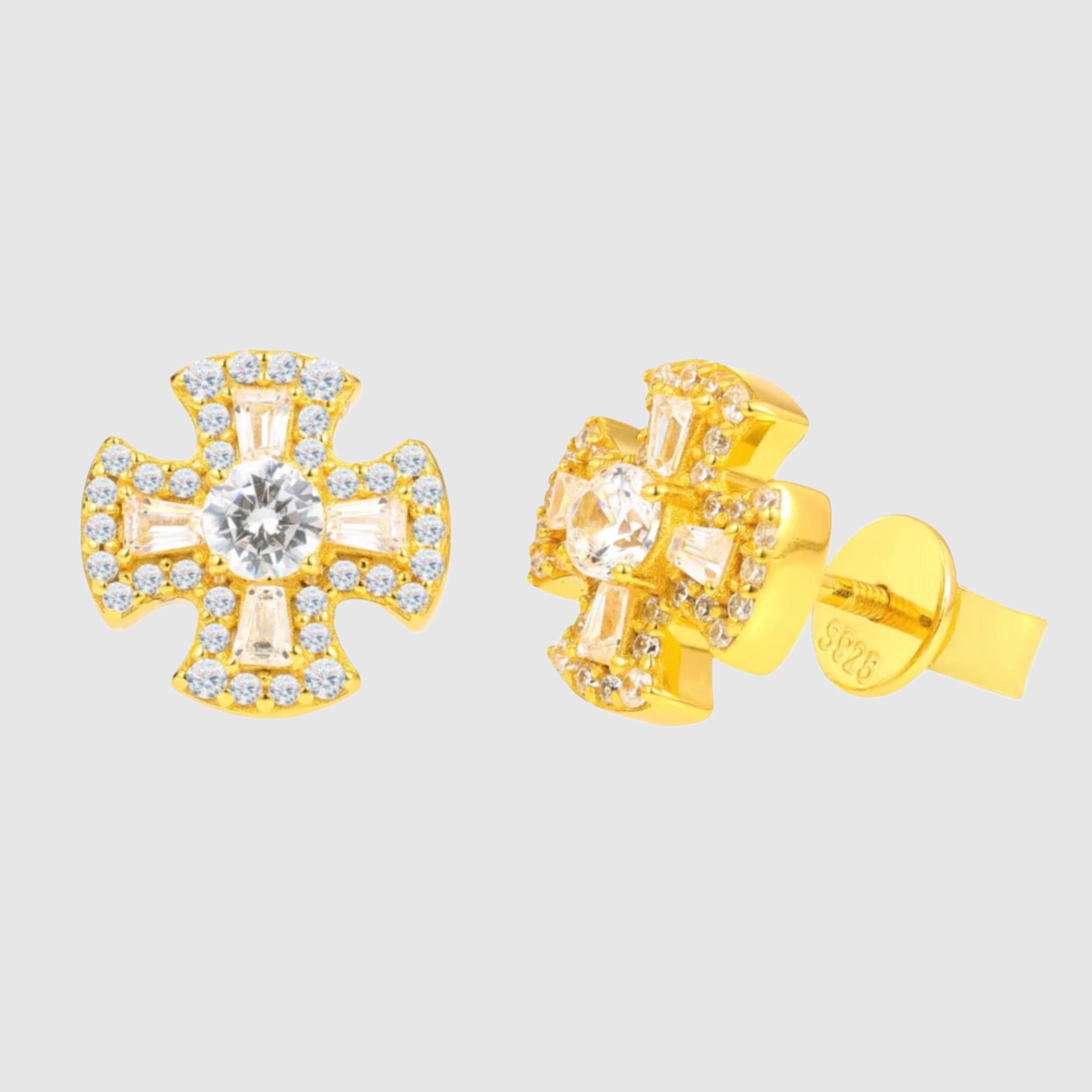 Pendientes de cruz de moissanita