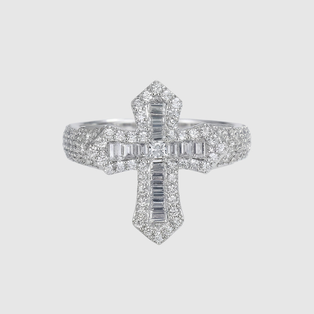 Moissanite Cross Ring