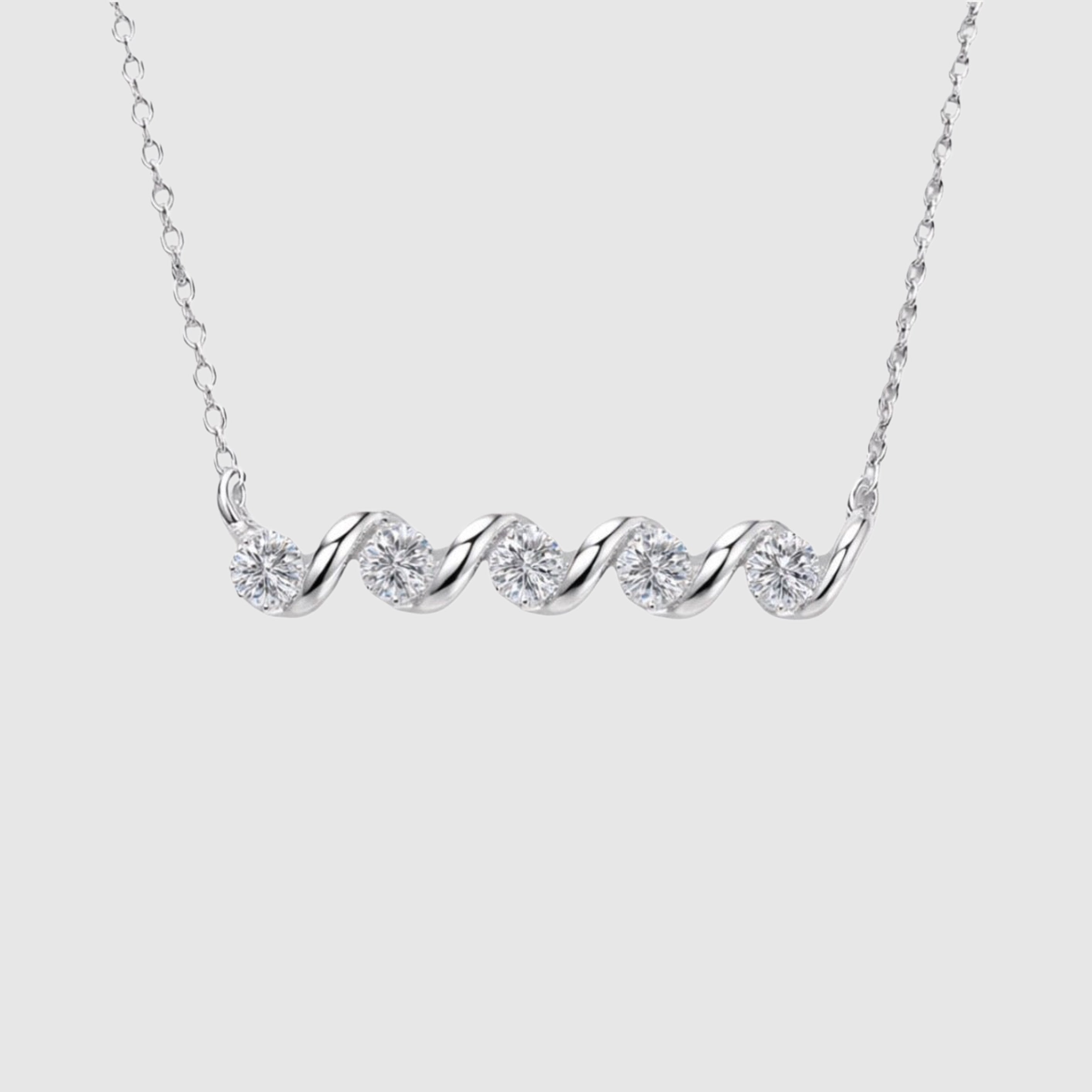 Moissanit-Halskette mit Twist-Design