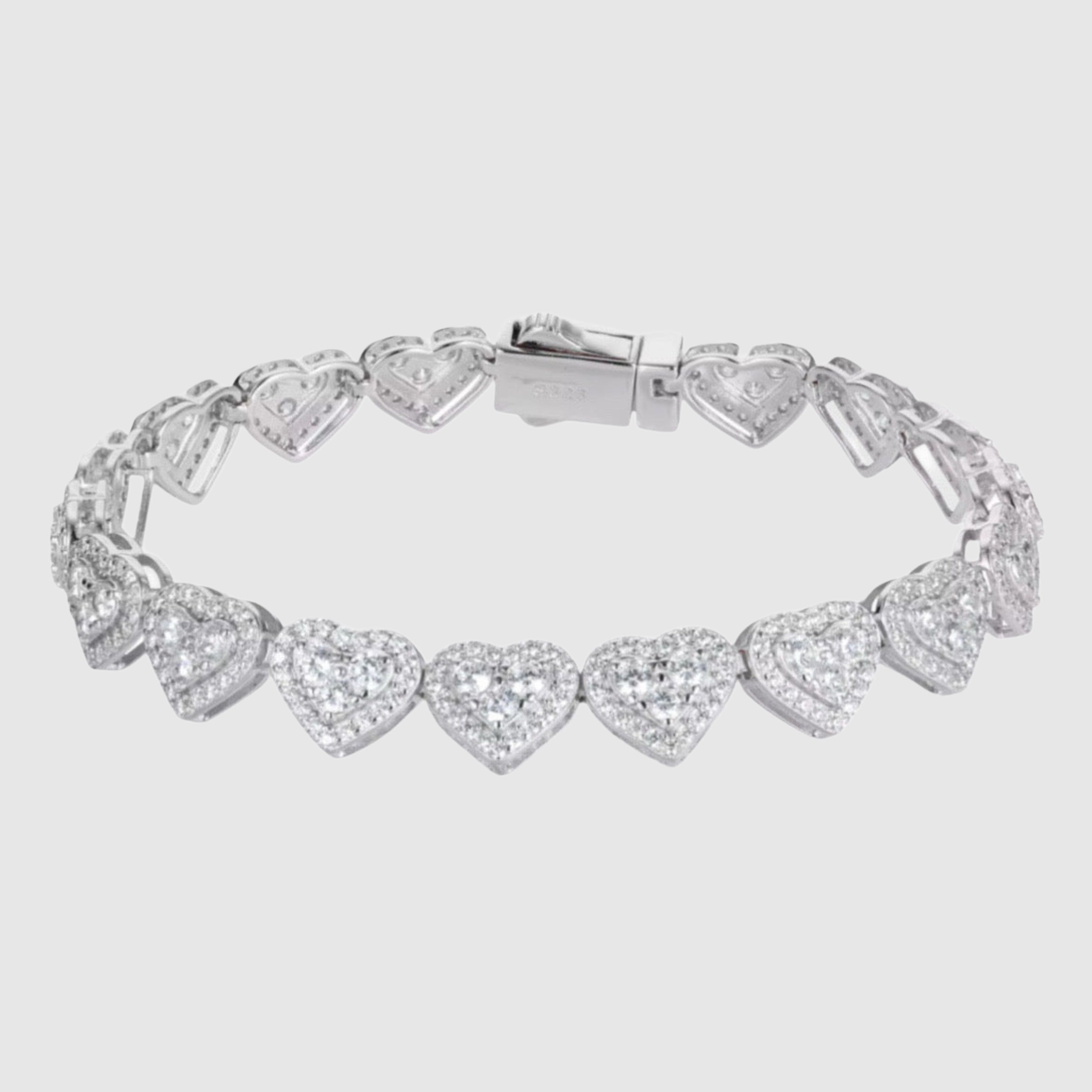 Moissanit-Herzarmband