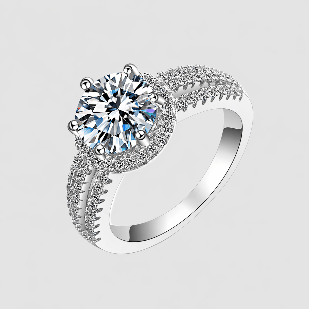 Moissanite Triple Row Ring
