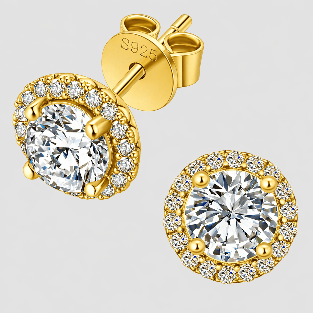 Moissanite Halo Earrings