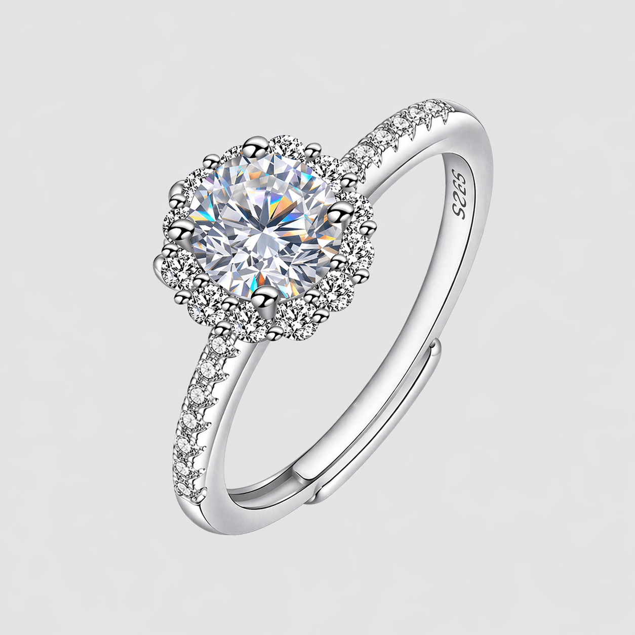 Moissanite Halo Ring