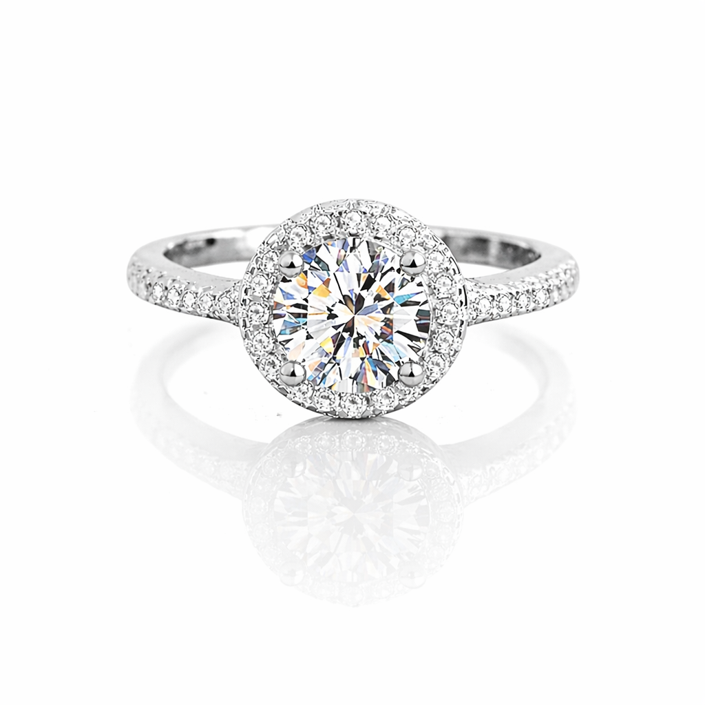 Moissanite Halo Ring