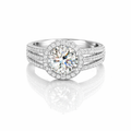 Moissanite Triple Row Ring