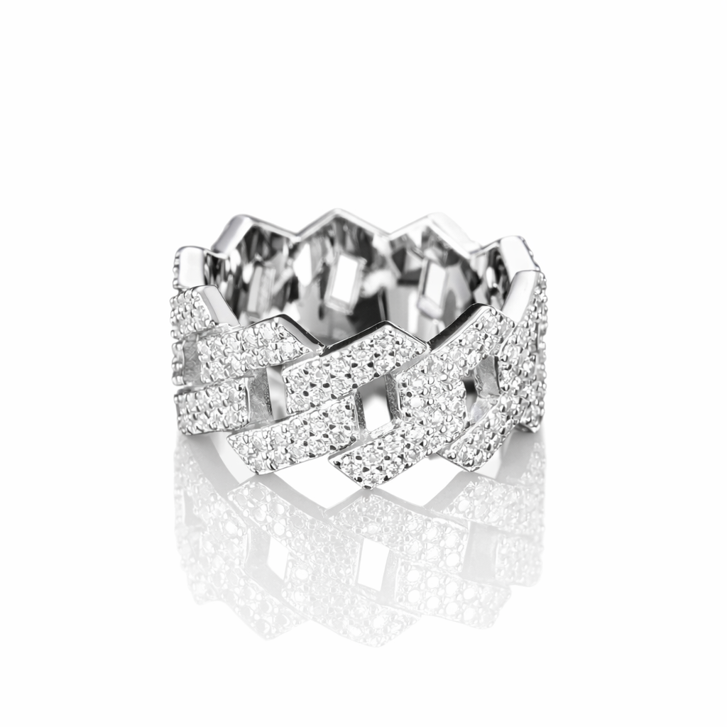 Moissanite Cuban Ring