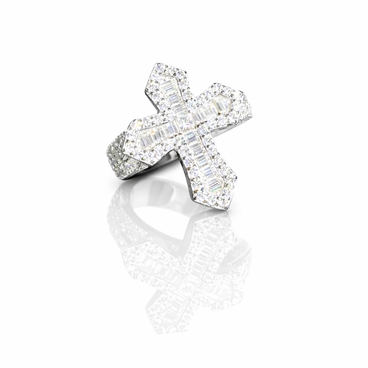 Moissanite Cross Ring