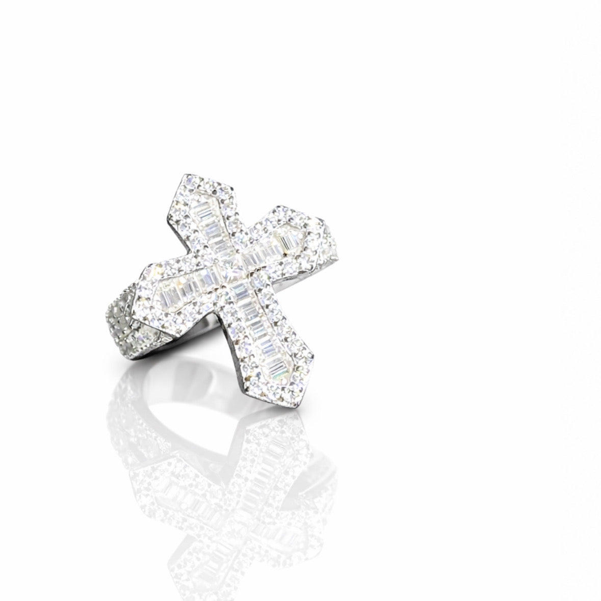 Moissanite Cross Ring
