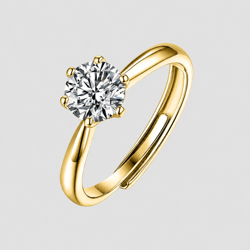 Moissanite Stud Ring
